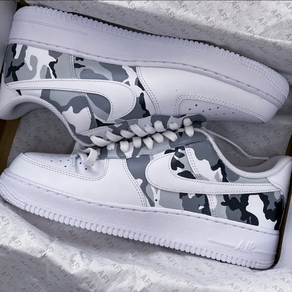 Custom Air Force 1 White Camouflage Pattern-oicustom