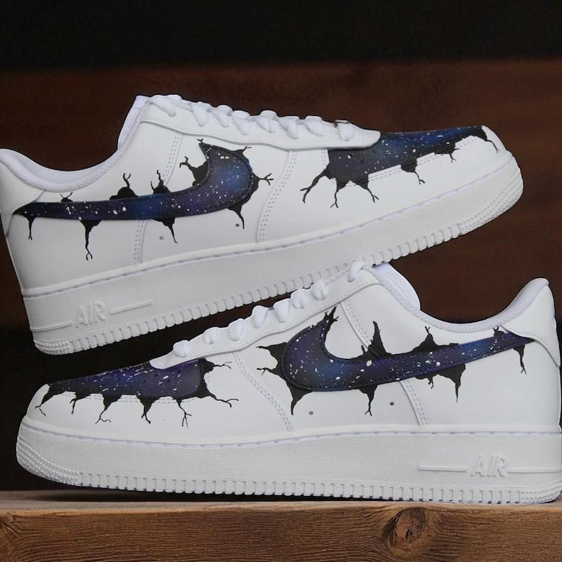 Custom Air Force 1 White Dark Purple Galaxy Pattern-oicustom