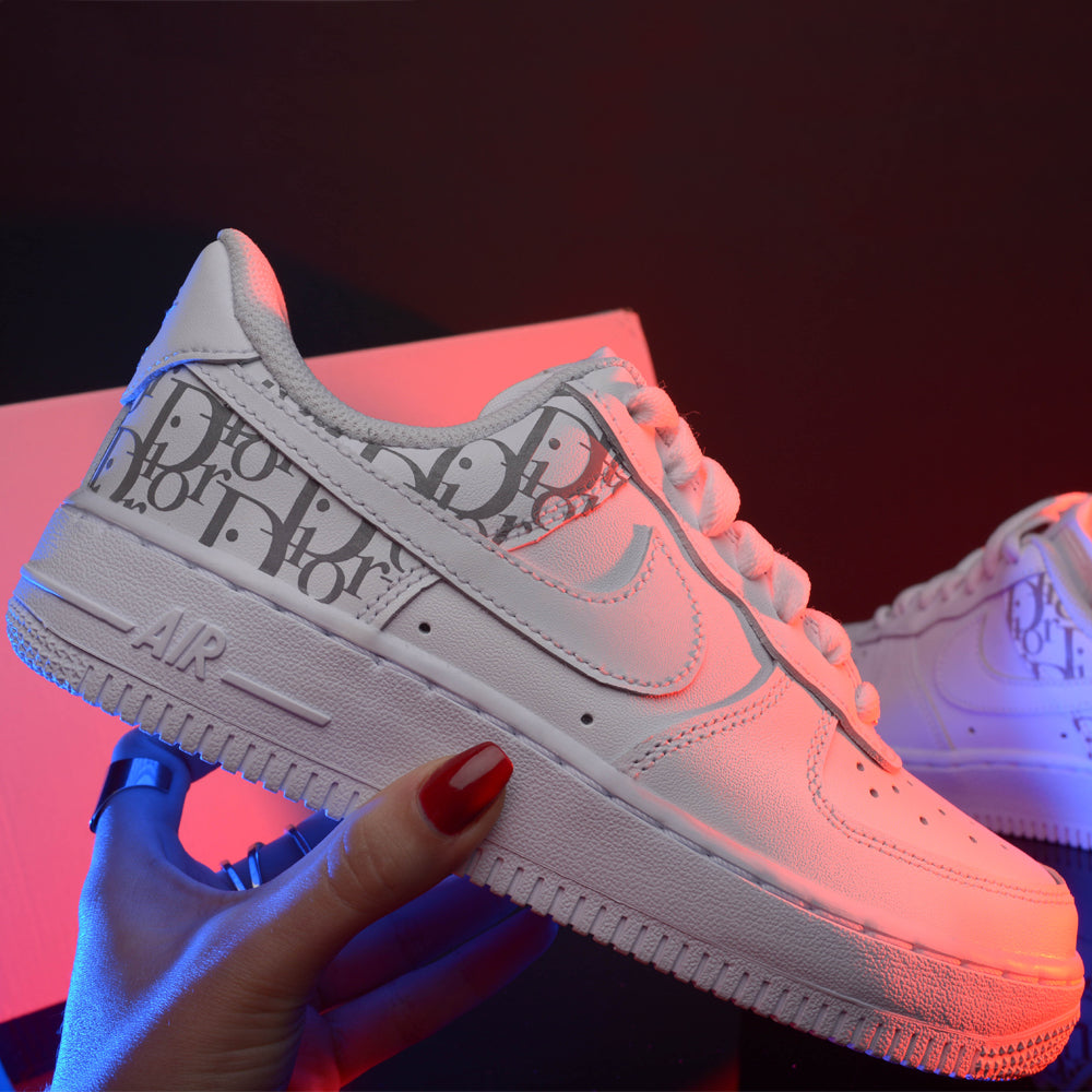 Custom Air Force 1 White Dior Logo-oicustom