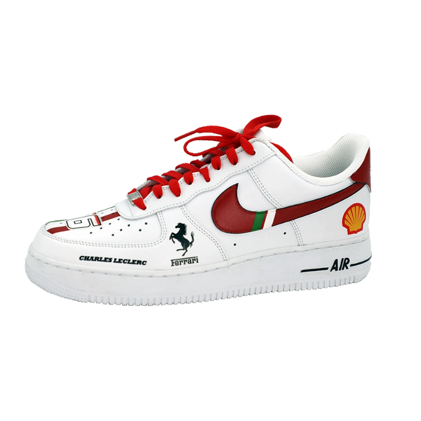 Custom Air Force 1 White Ferrari Themed-oicustom