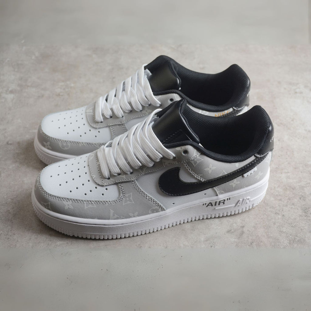 Custom Air Force 1 White Gray With LV Pattern-oicustom