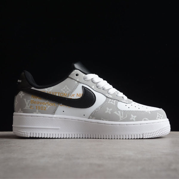Custom Air Force 1 White Gray With LV Pattern-oicustom