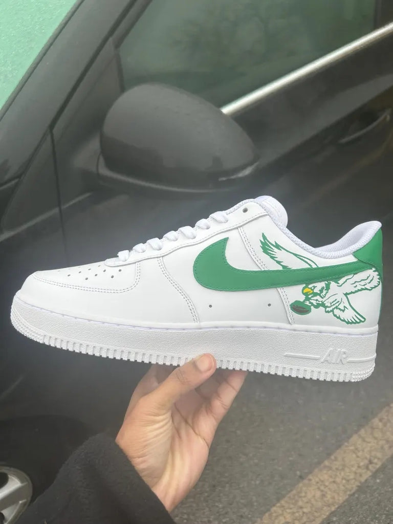 Custom Air Force 1 White Green Eagle Design-oicustom