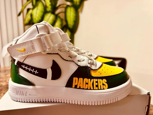 Custom Air Force 1 White Green Yellow Packers Theme-oicustom