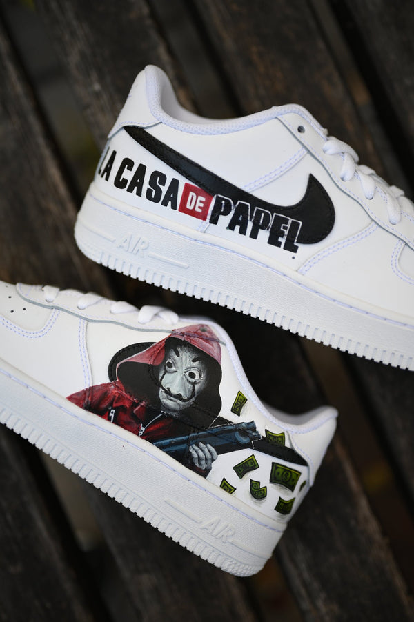 Custom Air Force 1 White La Casa De Papel Cartoon-oicustom