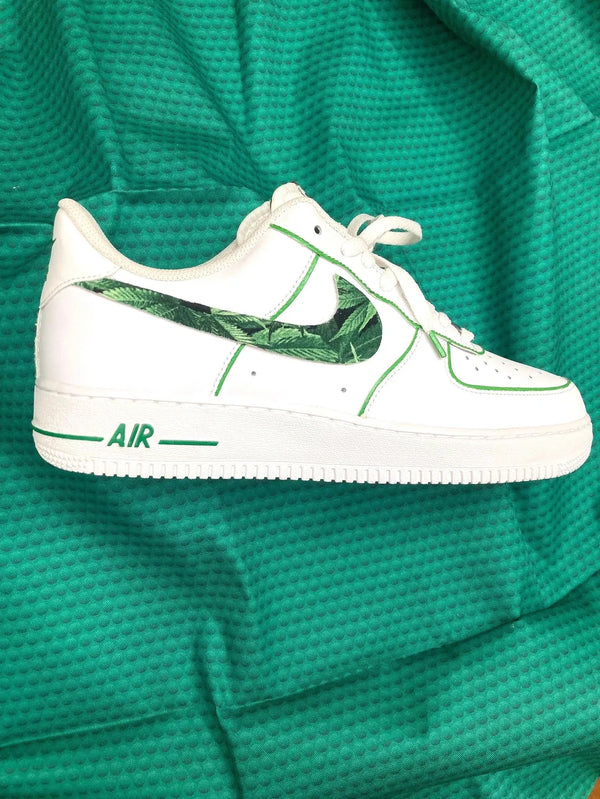 Custom Air Force 1 White Leaf Pattern-oicustom