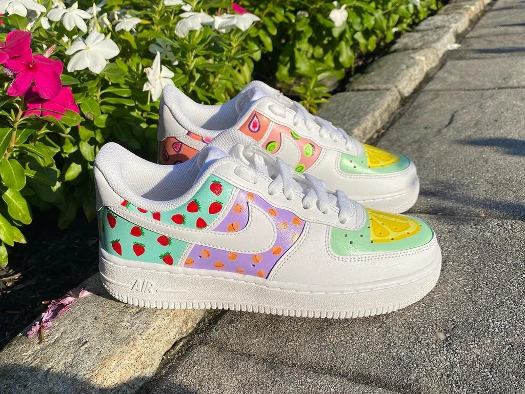 Custom Air Force 1 White Multicolor Fruit Pattern-oicustom