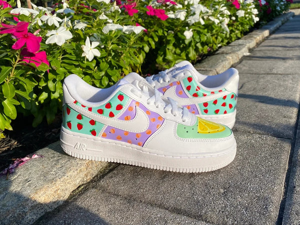 Custom Air Force 1 White Multicolor Fruit Pattern-oicustom