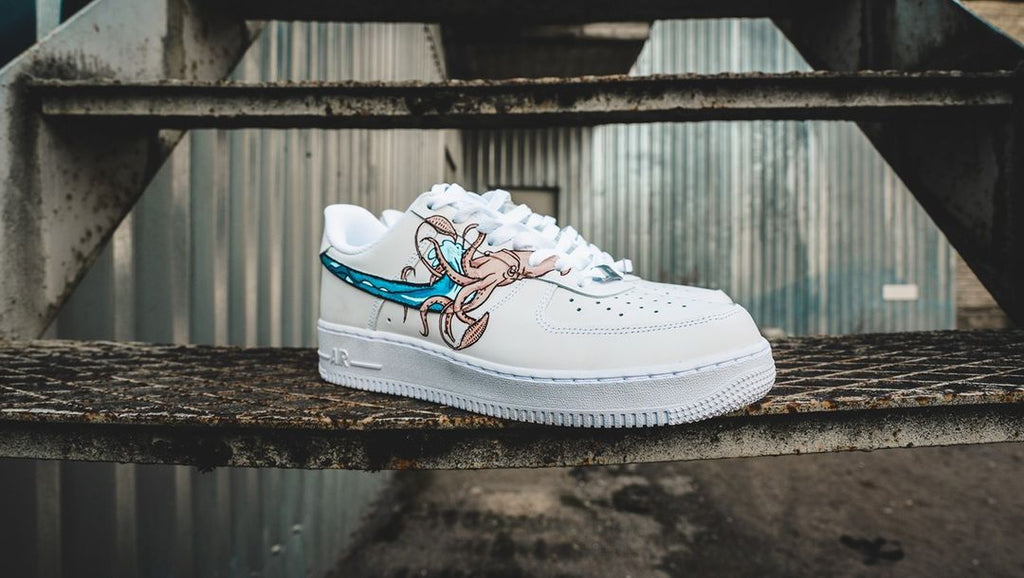 Custom Air Force 1 White Octopus Cartoon-oicustom