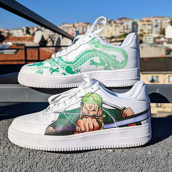 Custom Air Force 1 White One Piece Theme And Green Dragon-oicustom