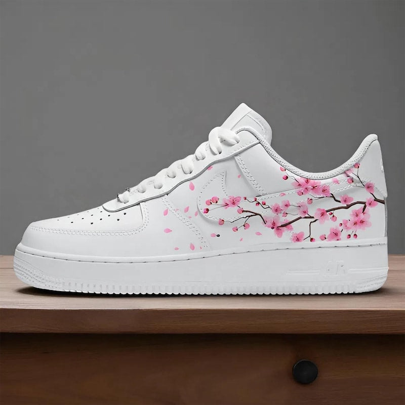 Custom Air Force 1 White Pink Cherry Blossom-oicustom