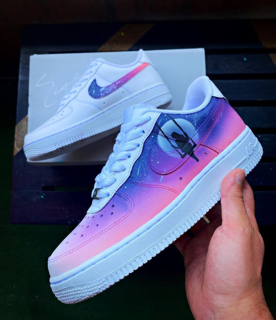 Custom Air Force 1 White Pink Purple Galaxy Pattern-oicustom