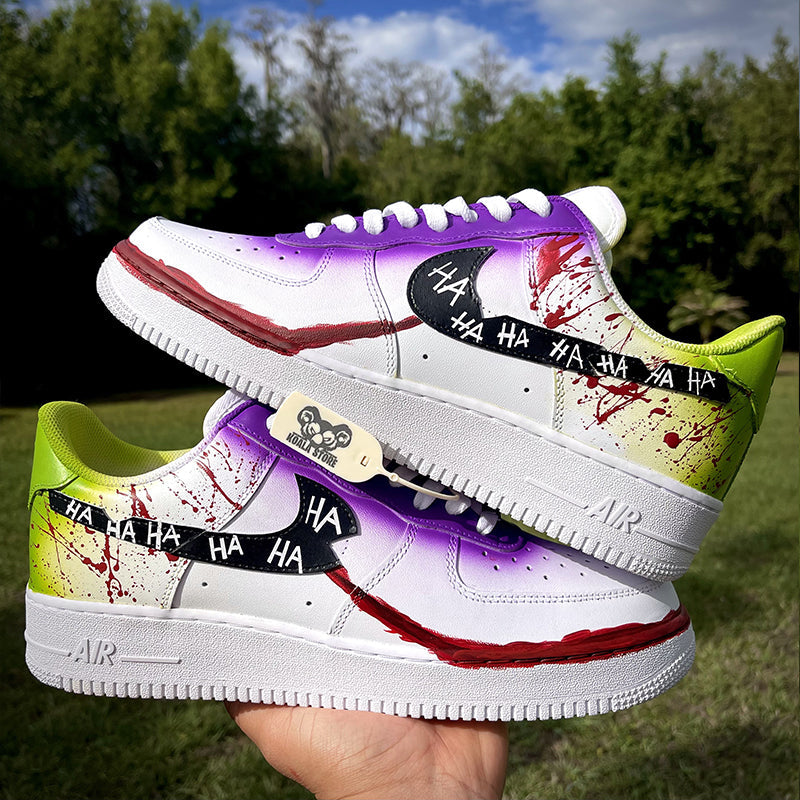 Custom Air Force 1 White Purple Green With Blood - Splatter-oicustom
