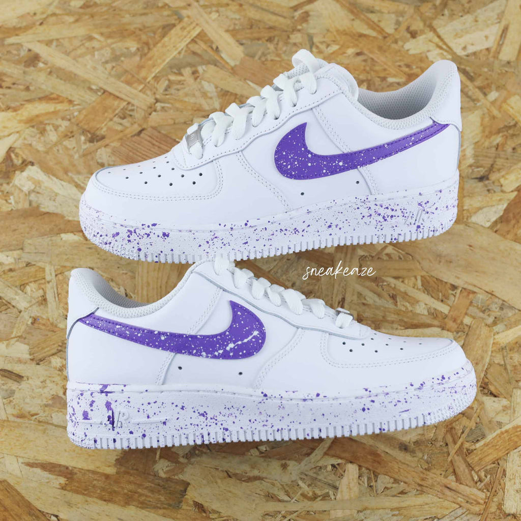 Custom Air Force 1 White Purple Splatter-oicustom