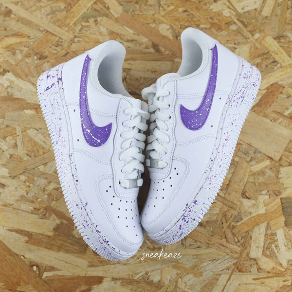 Custom Air Force 1 White Purple Splatter-oicustom