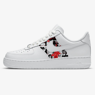 Custom Air Force 1 White Red Black With Naruto Theme-oicustom