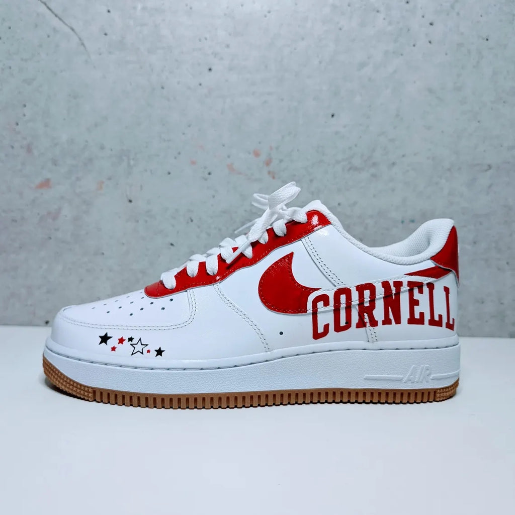 Custom Air Force 1 White Red Cornell Logo-oicustom