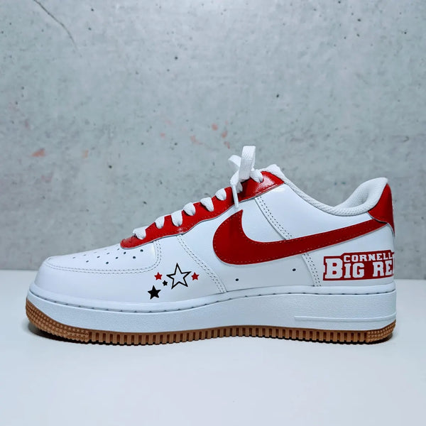 Custom Air Force 1 White Red Cornell Logo-oicustom