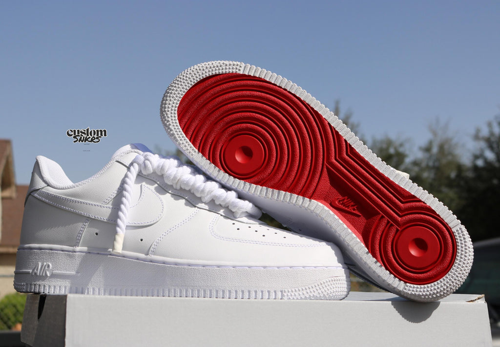 Custom Air Force 1 White Red Sole-oicustom
