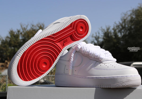 Custom Air Force 1 White Red Sole-oicustom
