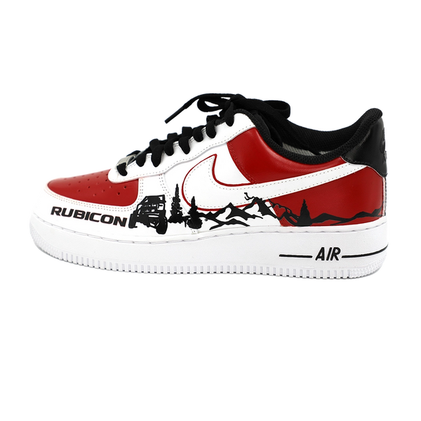 Custom Air Force 1 White Red With Rubicon Design-oicustom