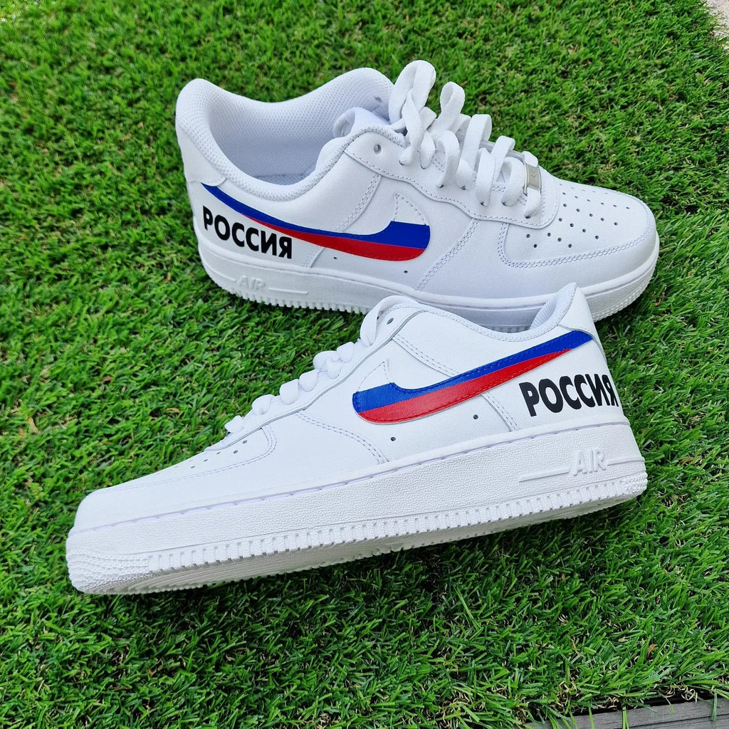 Custom Air Force 1 White Russia Flag Swoosh-oicustom