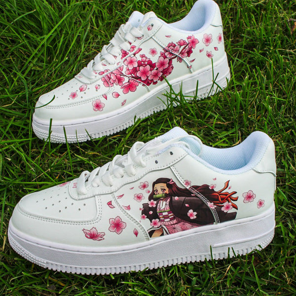 Custom Air Force 1 White Sakura And Anime Character Design-oicustom