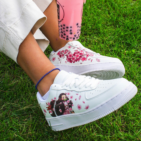 Custom Air Force 1 White Sakura And Anime Character Design-oicustom