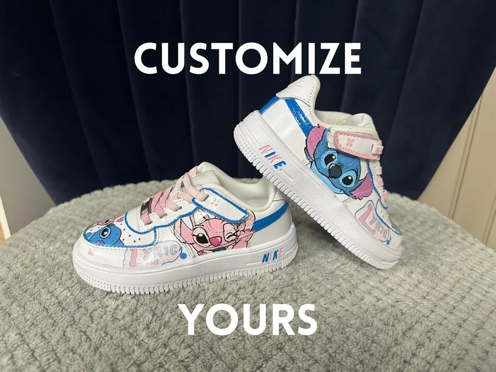 Custom Air Force 1 White Stitch And Angel Patterns-oicustom
