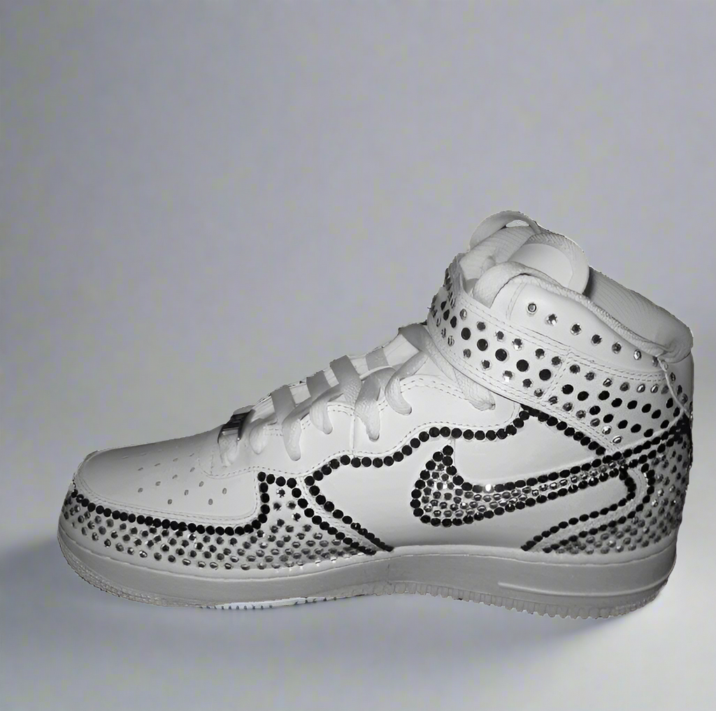 Custom Air Force 1 White Studded Rhinestones Design-oicustom