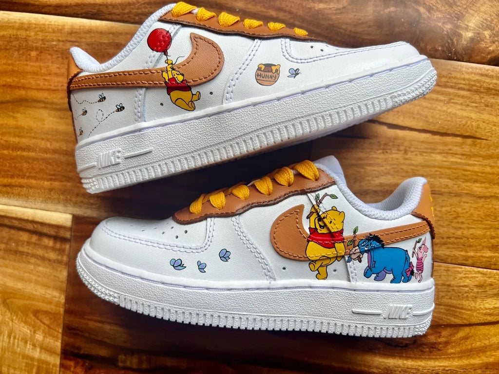 Custom Air Force 1 White Winnie the Pooh Theme-oicustom