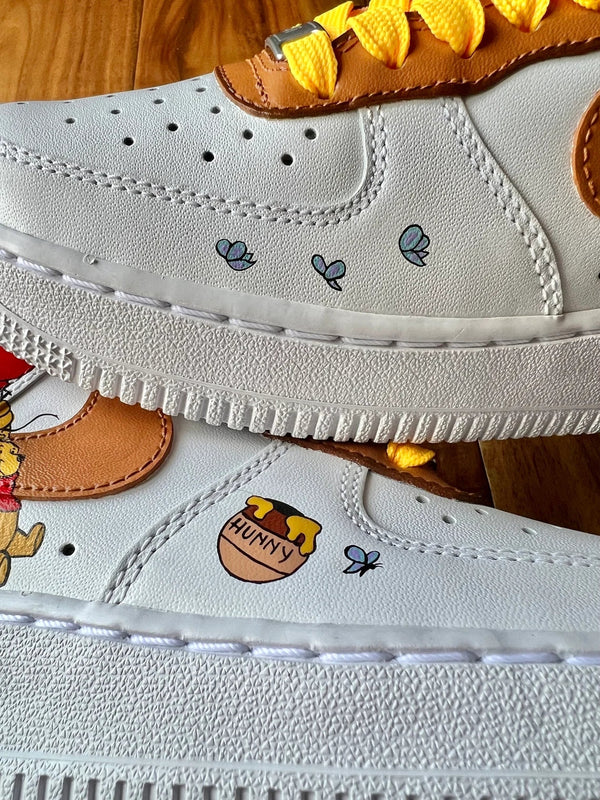 Custom Air Force 1 White Winnie the Pooh Theme-oicustom