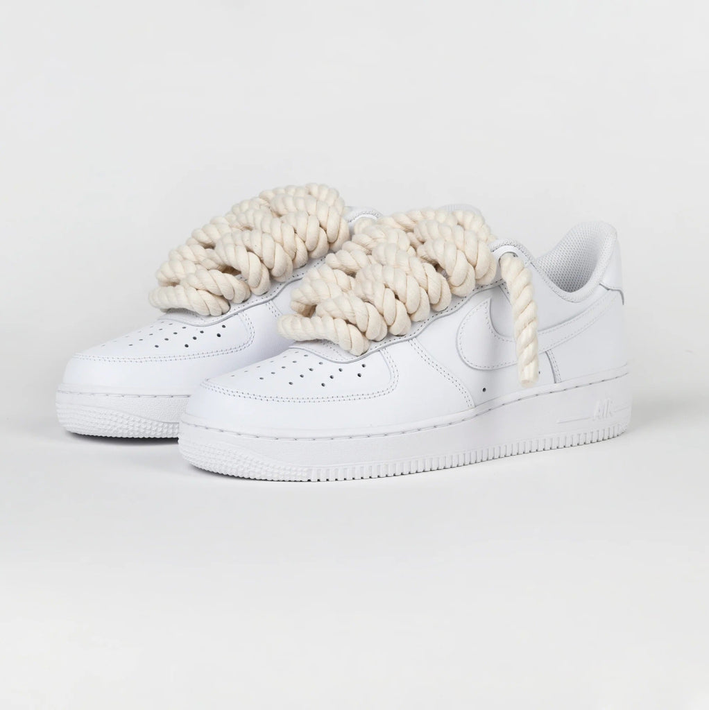 Custom Air Force 1 White With Beige Rope-oicustom