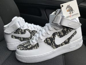 Custom Air Force 1 White With Black Dior Logo-oicustom