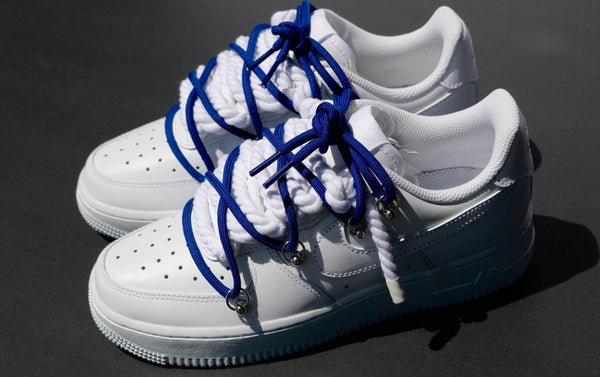Custom Air Force 1 White With Blue Laces-oicustom
