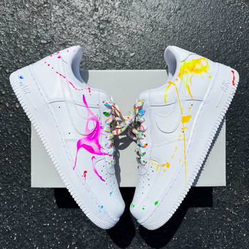 Custom Air Force 1 White With Colorful Splatter Patterns-oicustom