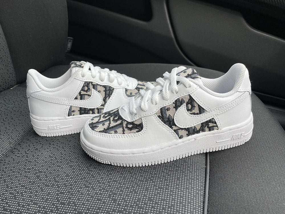 Custom Air Force 1 White With Dior - like Pattern-oicustom