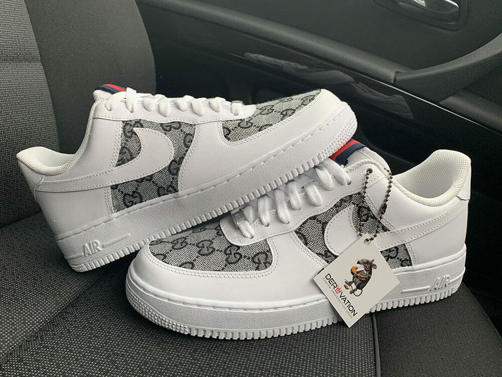 Custom Air Force 1 White With GG Logo Pattern-oicustom