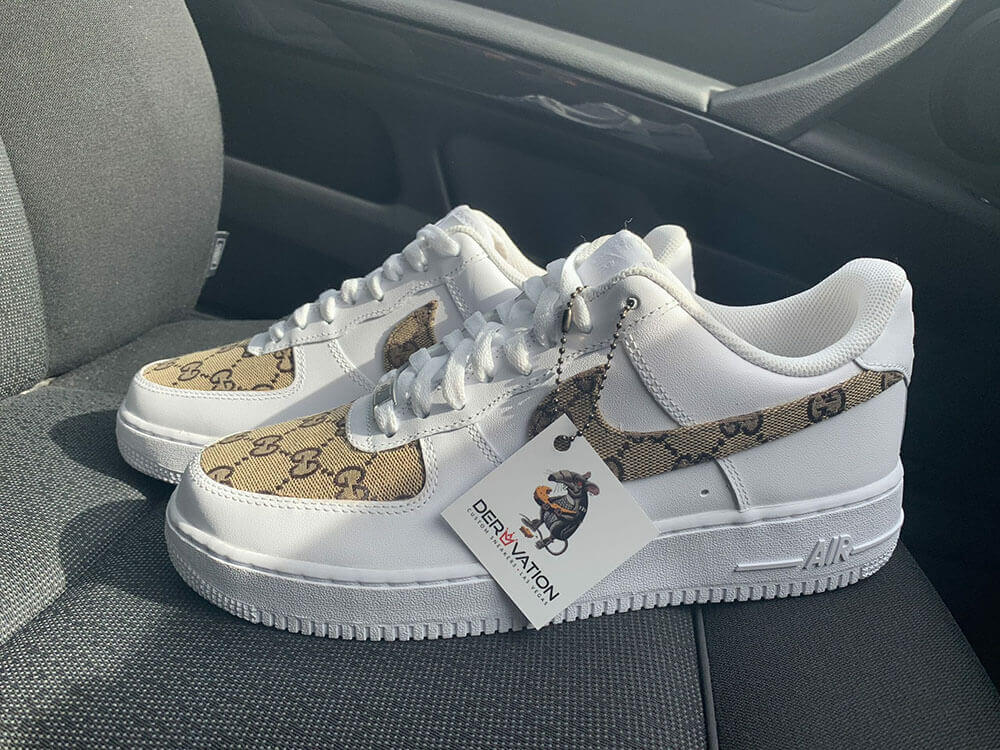 Custom Air Force 1 White With GG Pattern-oicustom