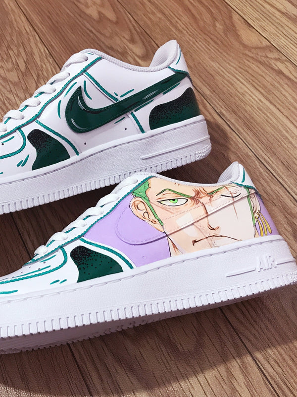 Custom Air Force 1 White With Green And Purple Anime Character Design-oicustom