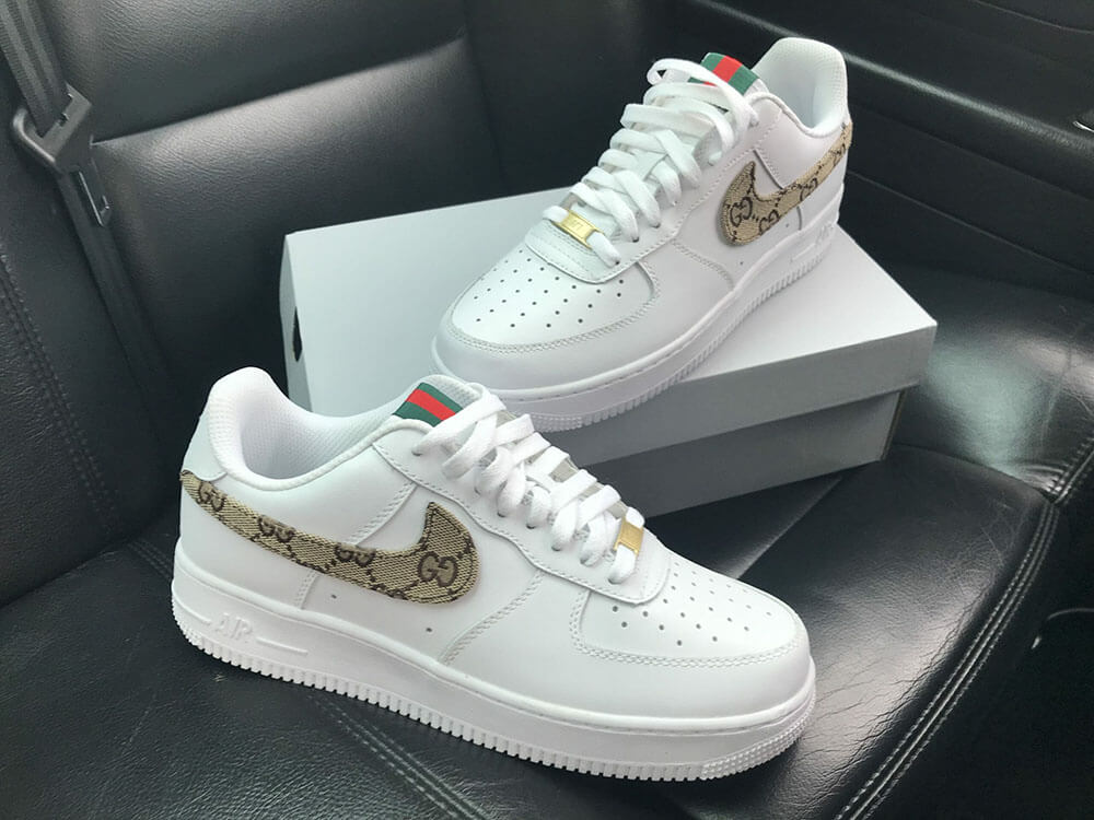 Custom Air Force 1 White With Gucci Pattern-oicustom