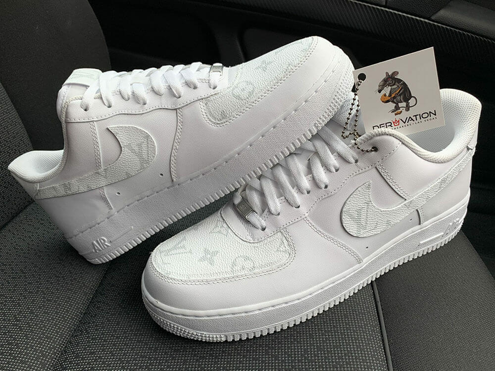 Custom Air Force 1 White With LV Logo-oicustom