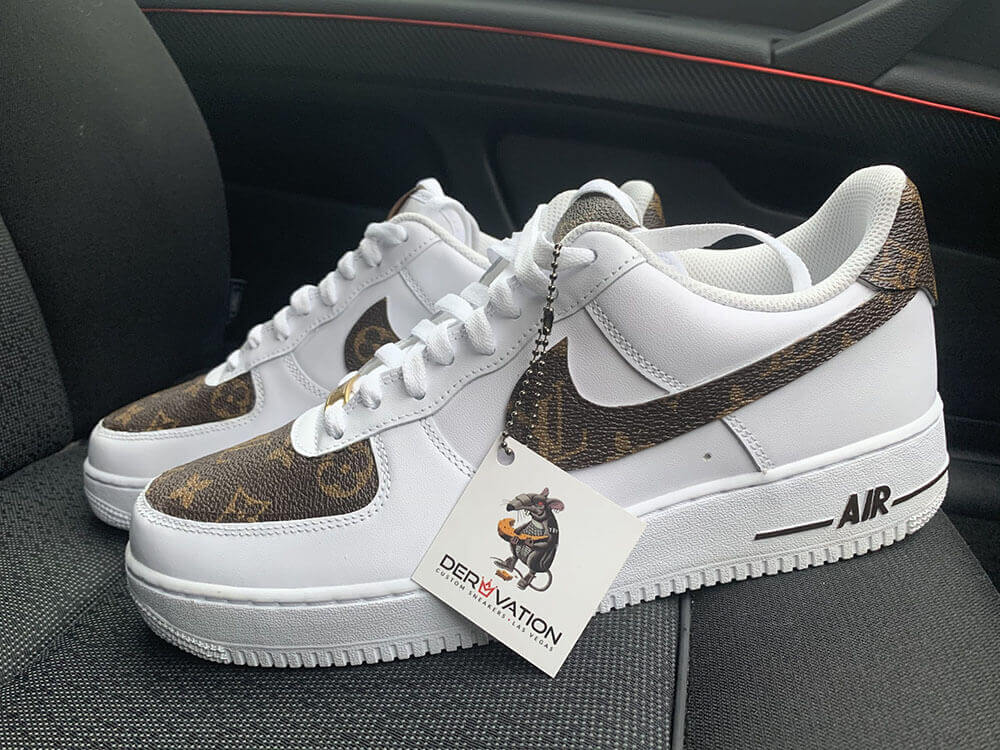 Custom Air Force 1 White With LV Pattern-oicustom