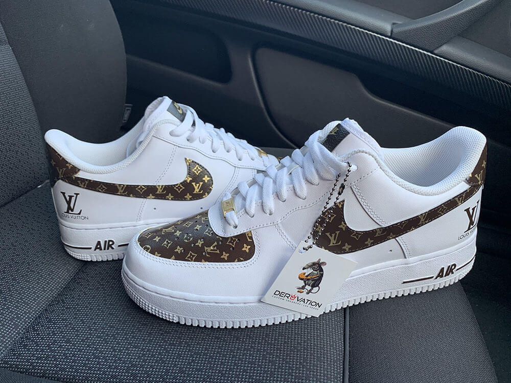 Custom Air Force 1 White With LV Pattern-oicustom