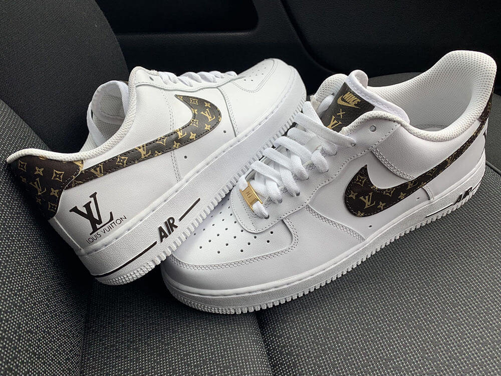 Custom Air Force 1 White With LV Pattern-oicustom