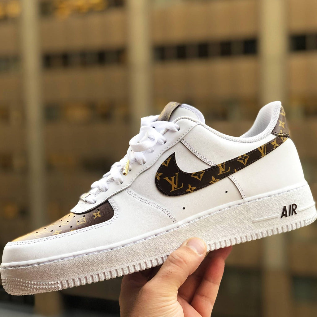 Custom Air Force 1 White With LV Pattern-oicustom