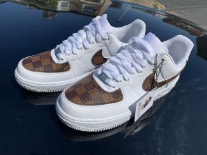 Custom Air Force 1 White With LV Pattern-oicustom