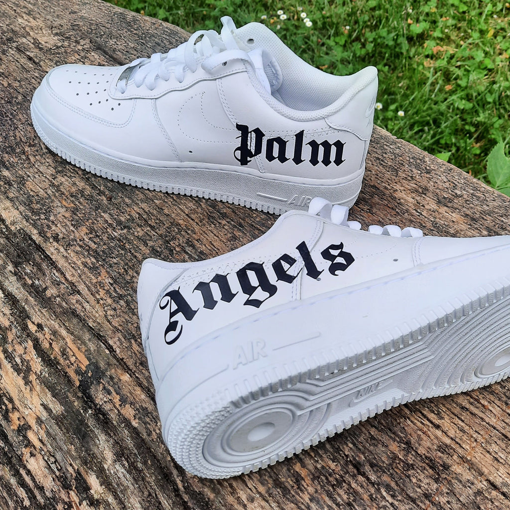 Custom Air Force 1 White With Palm Angels Lettering-oicustom