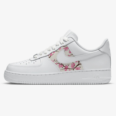 Custom Air Force 1 White With Pink Cherry Blossom Pattern-oicustom