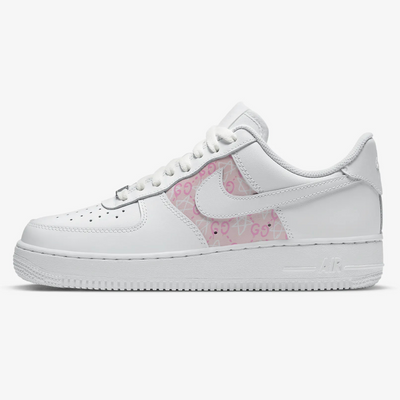 Custom Air Force 1 White With Pink GG Pattern-oicustom
